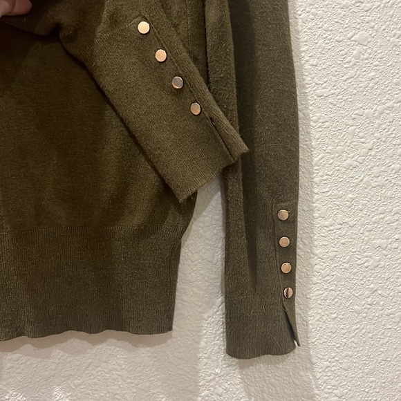 Forest Green Sweater with Gold buttons - Picture 3 of 3